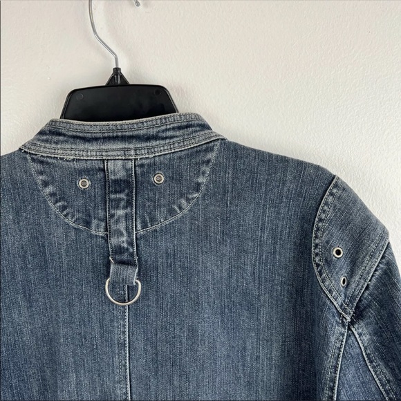 Harley Davidson Denim Jacket Patches Double Zipper - Picture 7 of 7